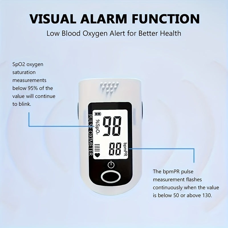 Digital Fingertip Pulse Oximeter With Blood Oxygen Sensor For Home Use Or Sport, Sp02 And Heart Rate Monitor
