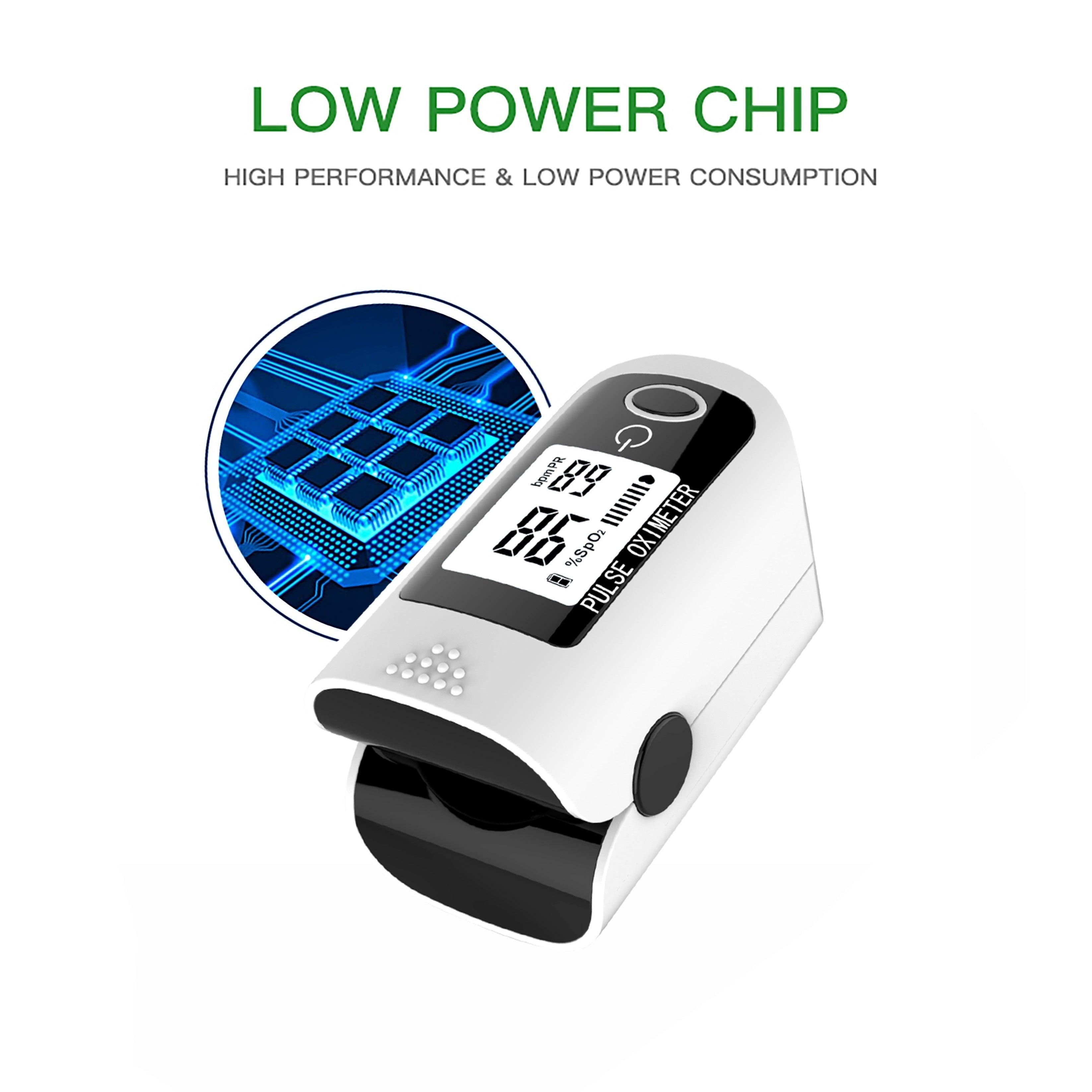 Digital Fingertip Pulse Oximeter With Blood Oxygen Sensor For Home Use Or Sport, Sp02 And Heart Rate Monitor