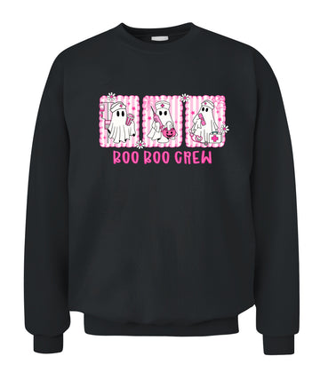 Retro Boo Boo Crew Pink Ghost Nurse Halloween Breast Cancer