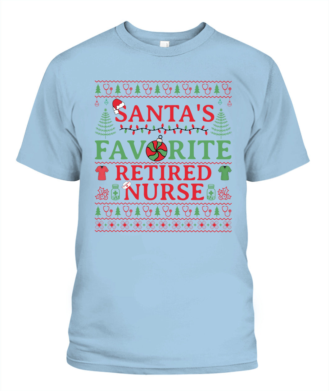 Retired Nurse Ugly Christmas Sweatshirt, Retired Registered Nurse Crewneck