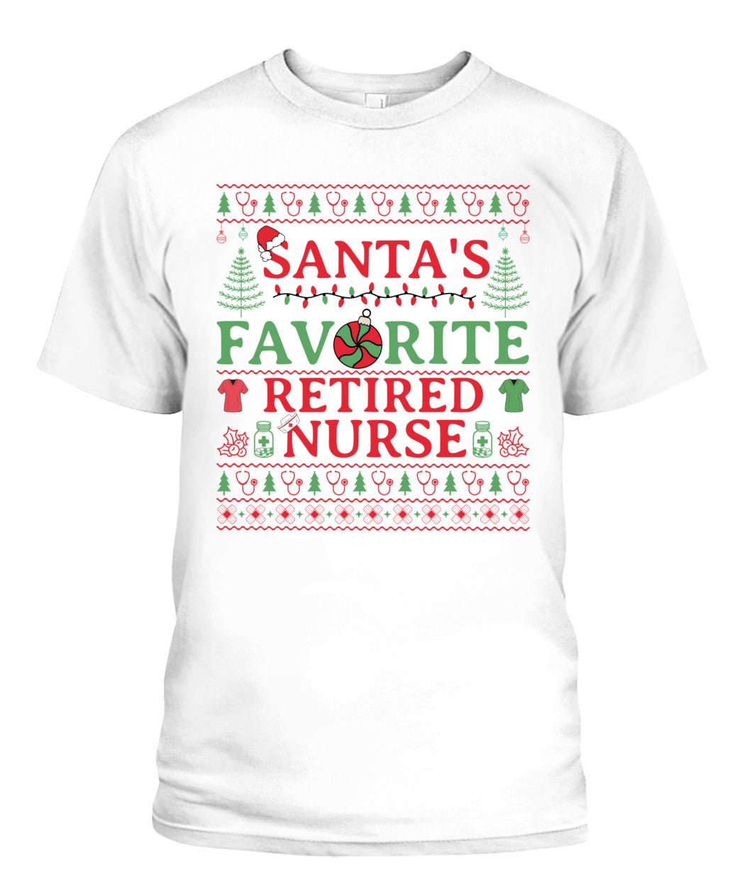 Retired Nurse Ugly Christmas Sweatshirt, Retired Registered Nurse Crewneck