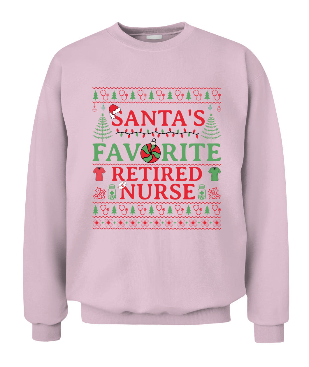 Retired Nurse Ugly Christmas Sweatshirt, Retired Registered Nurse Crewneck