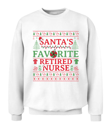 Retired Nurse Ugly Christmas Sweatshirt, Retired Registered Nurse Crewneck