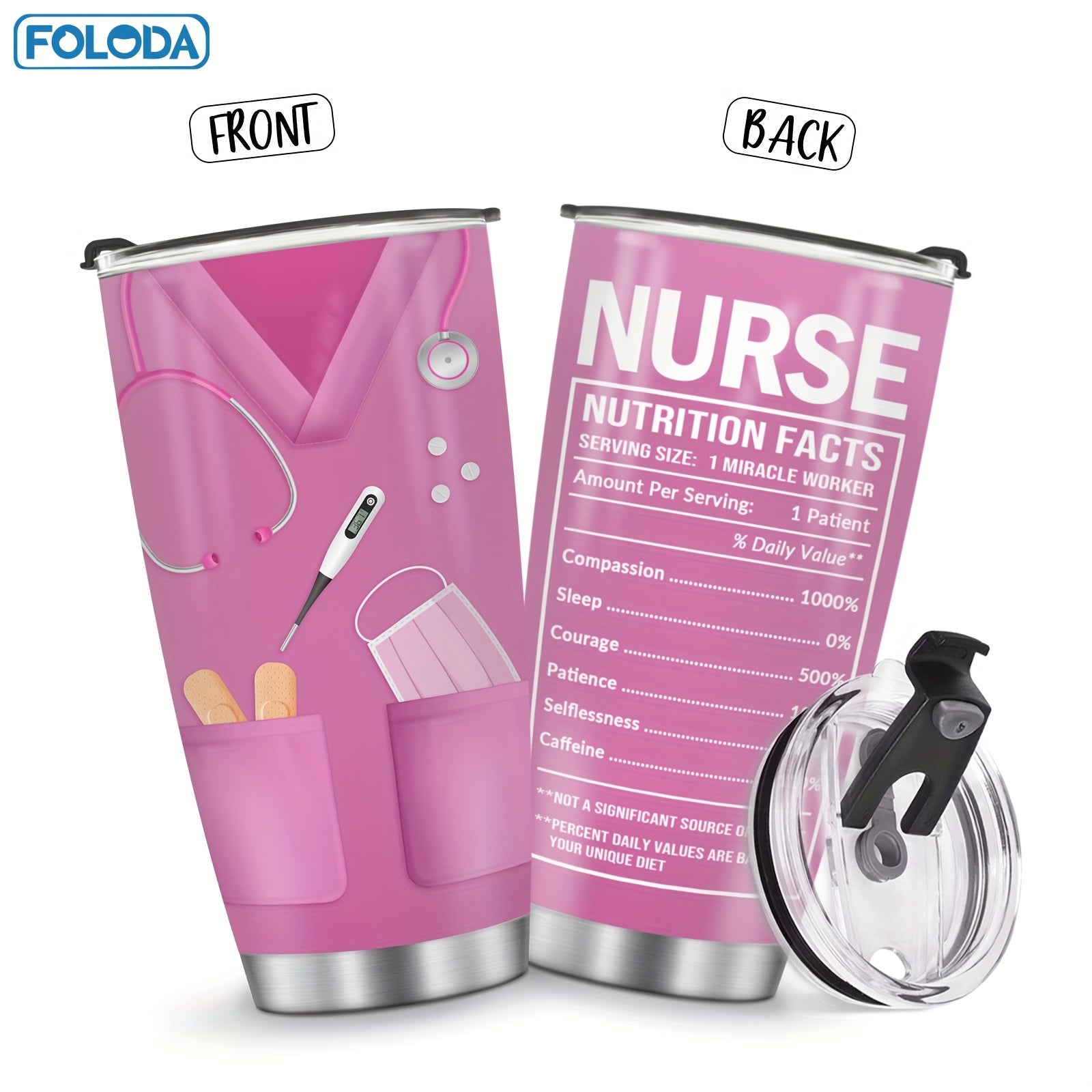 Nurse Doctor Tumbler With Lid, 20oz Stainless Steel Water Bottle