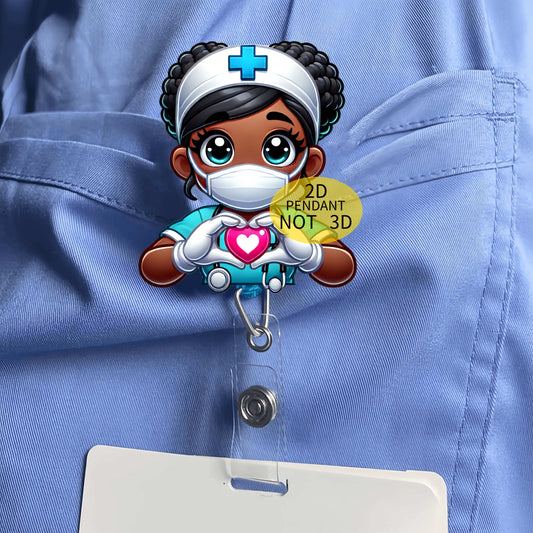 Acrylic Nurse ID Badge Reel Holder with Alligator Clip for Nursing Students, RN, LPN, Medical Staff