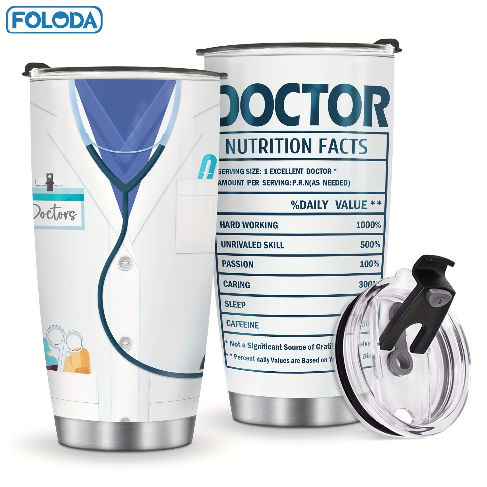 Nurse Doctor Tumbler With Lid, 20oz Stainless Steel Water Bottle