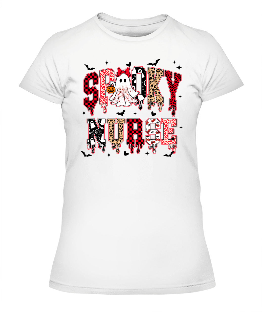 Spooky Retro Cute Ghost Pumpkin Nurse Halloween Sweatshirt