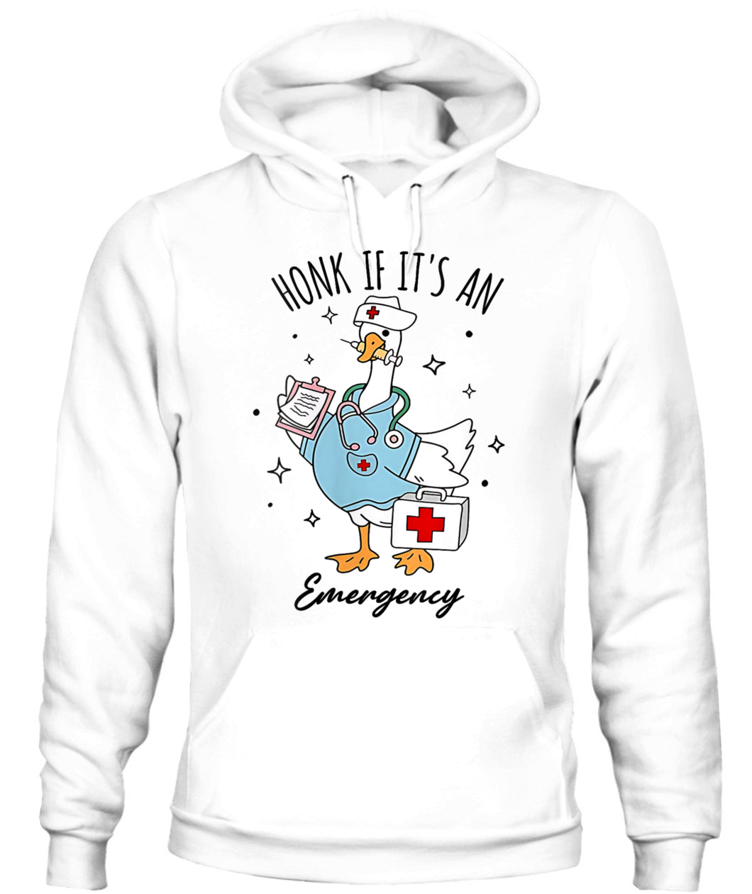 Womens Honk If Its An Emergency Funny Meme Goose Silly Nurse V-Neck Shirt