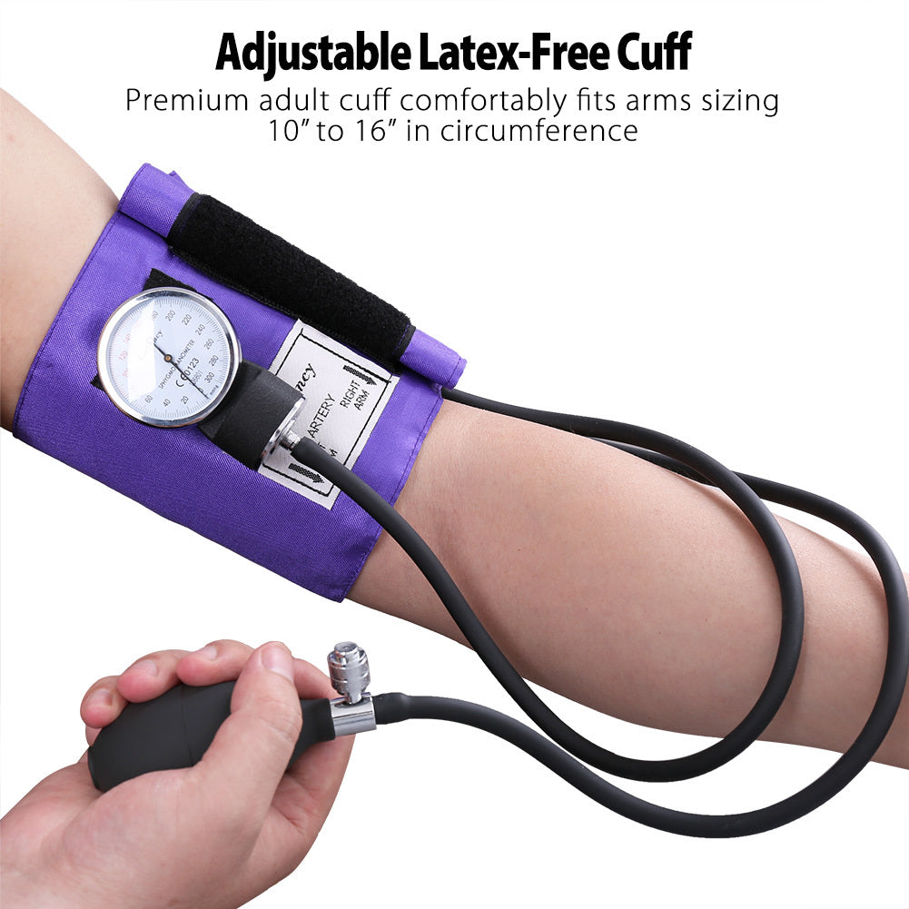 Sphygmomanometer with Stethoscope Kit, Universal BP Cuff (10-16), Adult Professional Manual Blood Pressure Monitor, Zipper Case Included, Purple