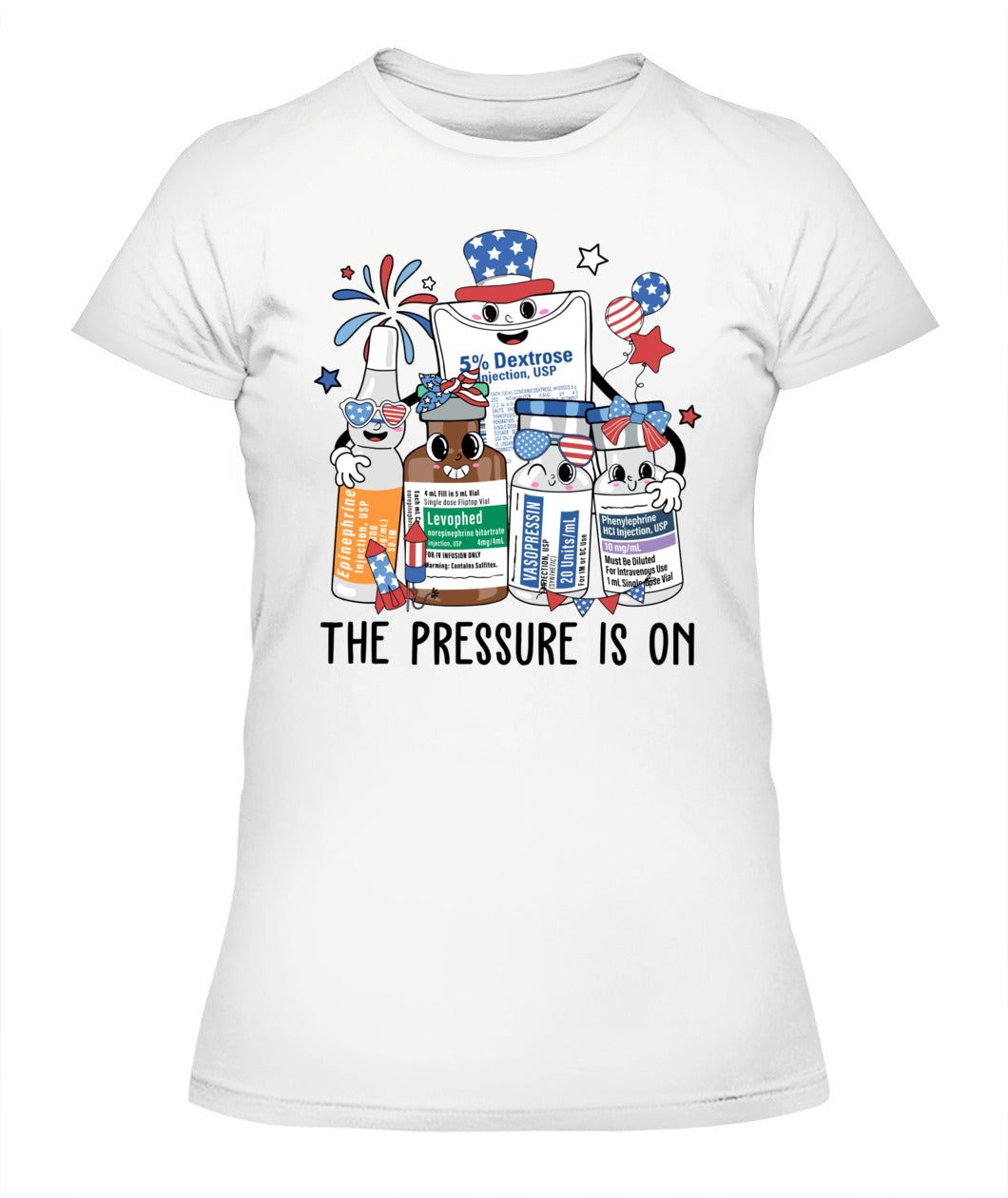 The Pressure is 4th On July ICU Nurse Crew Independence Day Shirt