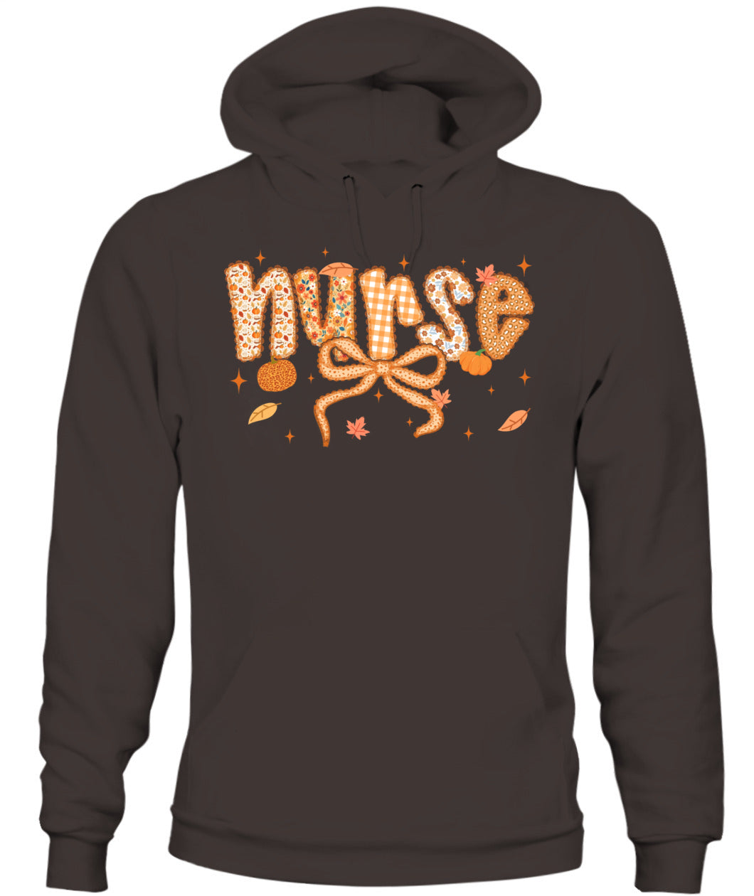 Groovy Nurse Thanksgiving Coquette Bow Autumn Fall Leaves