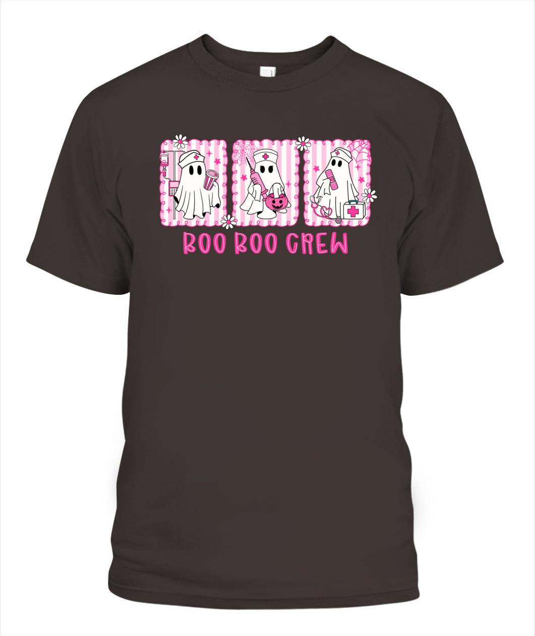Retro Boo Boo Crew Pink Ghost Nurse Halloween Breast Cancer