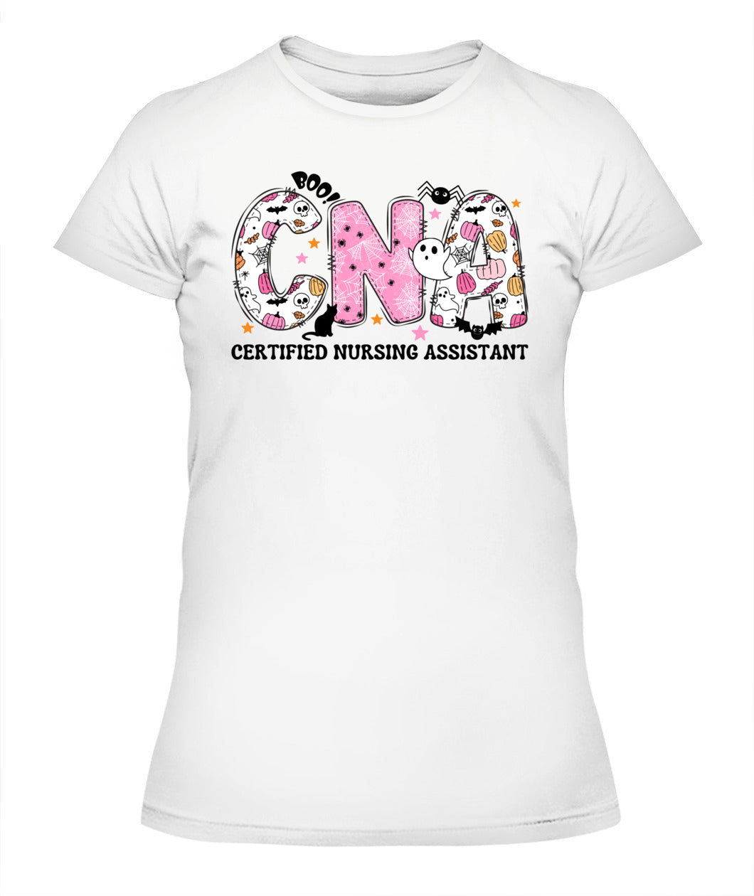 Certified Nursing Assistant Nurse Halloween Boo Ghost Women Shirt