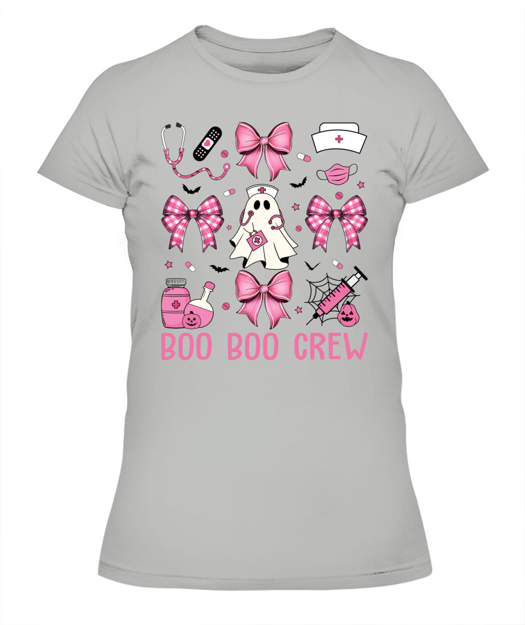 Retro Boo Boo Crew Nurse Pink Coquette Bow Halloween Nursing