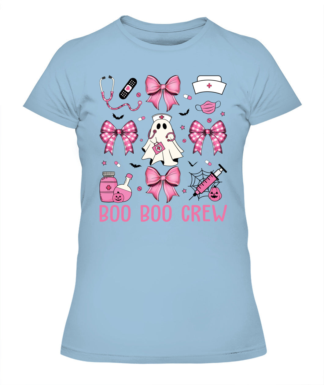 Retro Boo Boo Crew Nurse Pink Coquette Bow Halloween Nursing