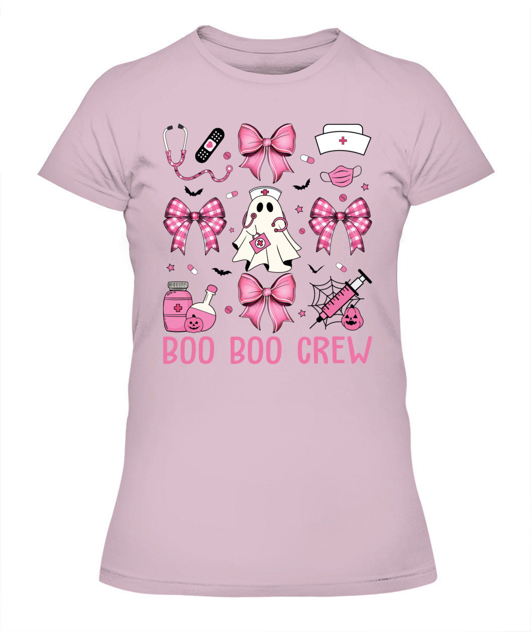 Retro Boo Boo Crew Nurse Pink Coquette Bow Halloween Nursing