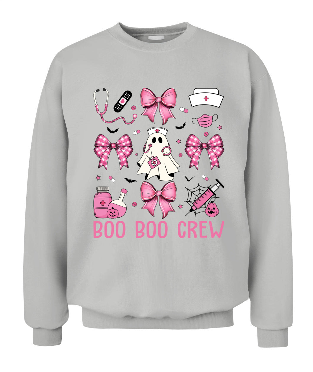 Retro Boo Boo Crew Nurse Pink Coquette Bow Halloween Nursing