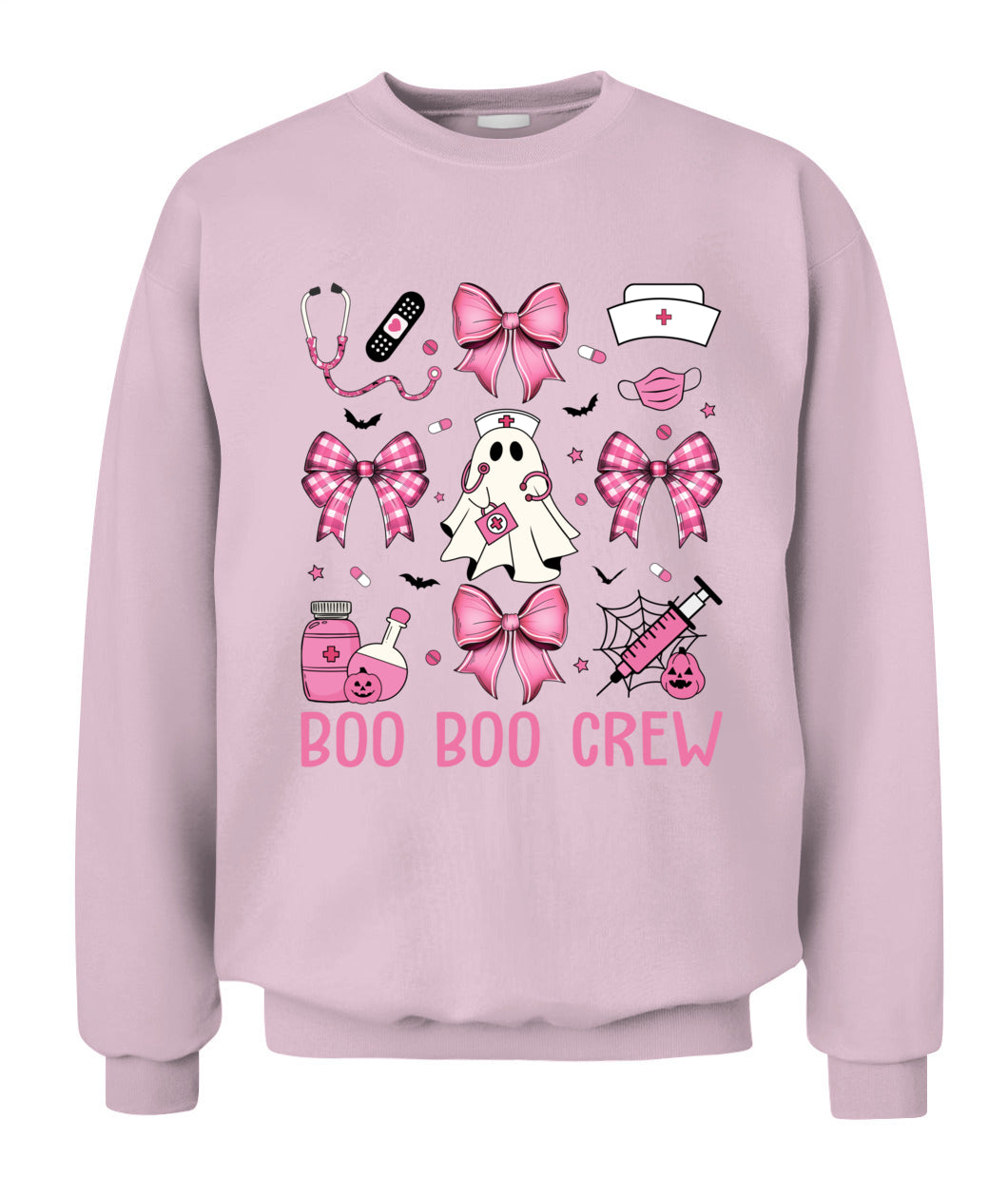 Retro Boo Boo Crew Nurse Pink Coquette Bow Halloween Nursing