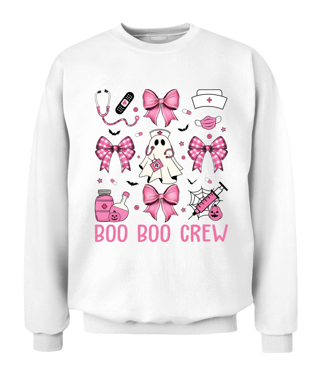 Retro Boo Boo Crew Nurse Pink Coquette Bow Halloween Nursing