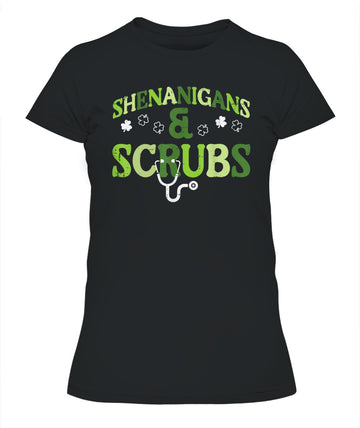 St Patricks Day Shenanigans Scrub Saint Pattys Nurse Women Shirt