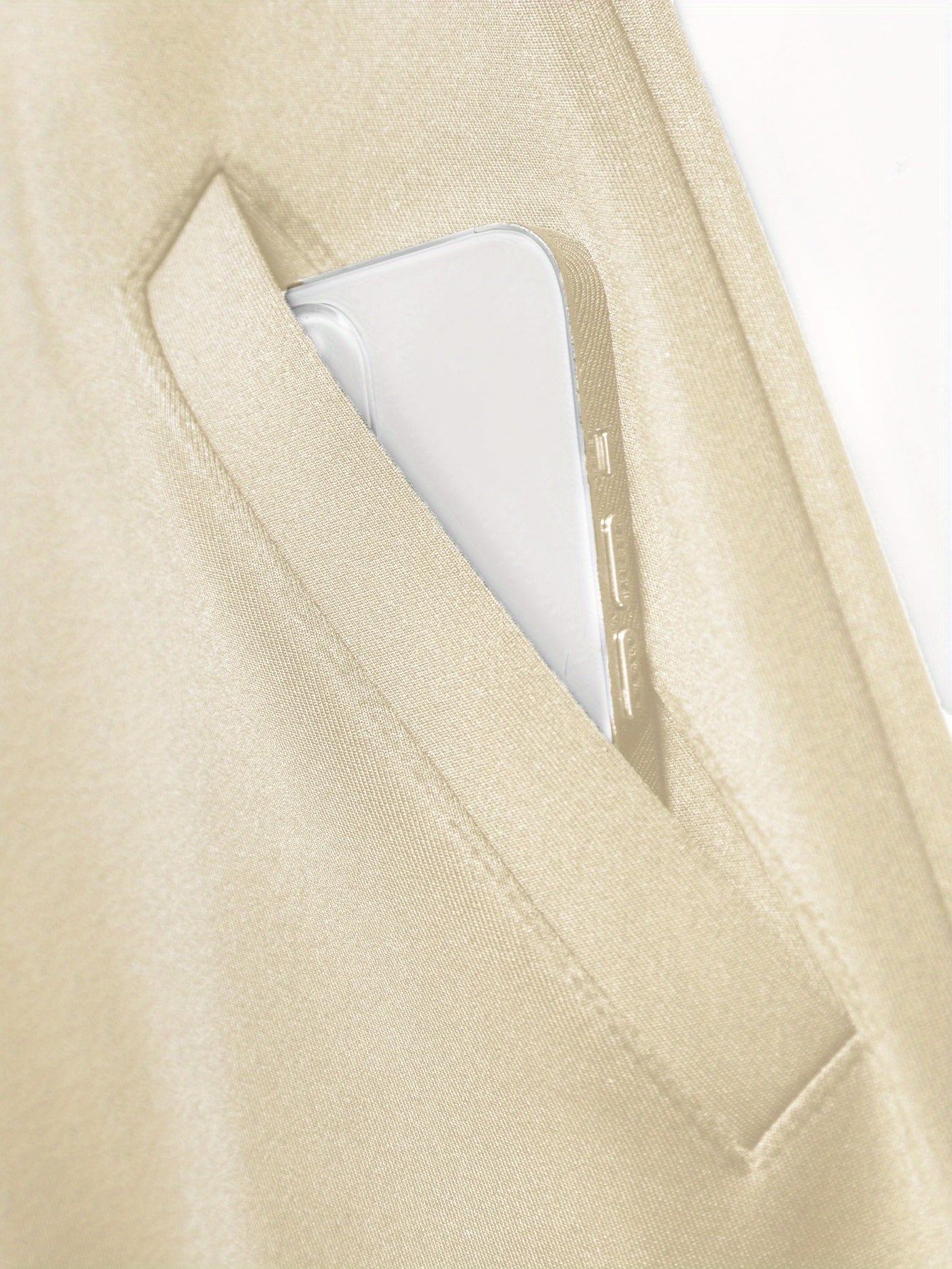 Women's "REGISTERED NURSE" Printed Casual Jacket - Beige Zip-Up with Stand Collar, Long Sleeves, and Pockets, Polyester Blend
