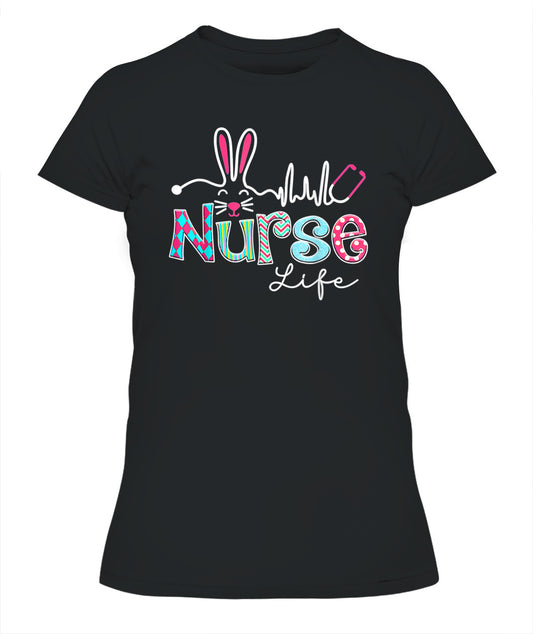 Nurse Life Stethoscope Nursing Cute Easter Bunny Easter Day Shirt