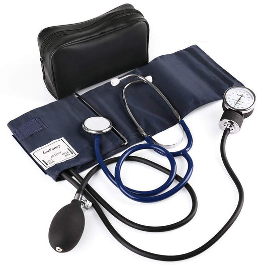 Aneroid Sphygmomanometer with Stethoscope Kit, Professional Manual Blood Pressure Monitor and Universal