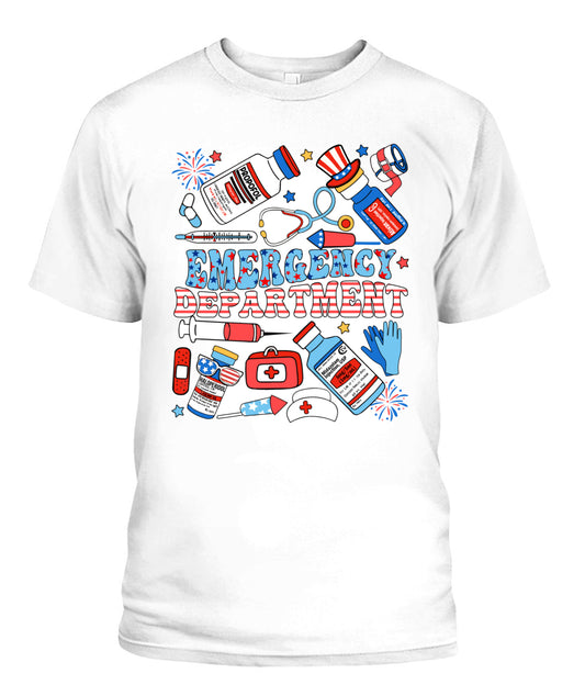 Emergency Department 4th of July ER ED Emergency Room Nurse Shirt