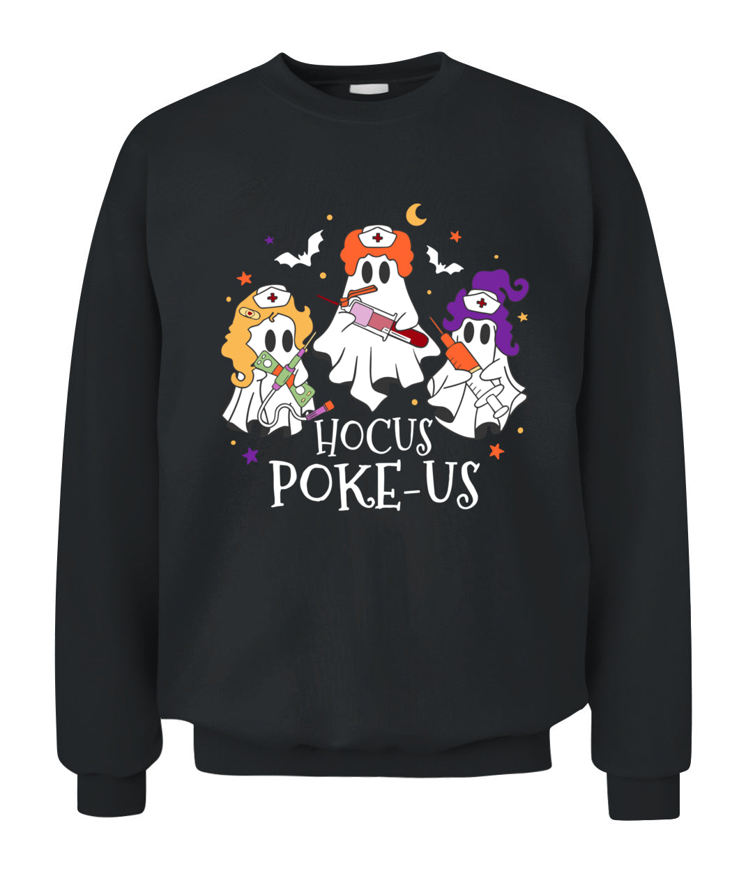 Halloween Ghost Nurse Hocus Poke Us Costume Scrub Top Women
