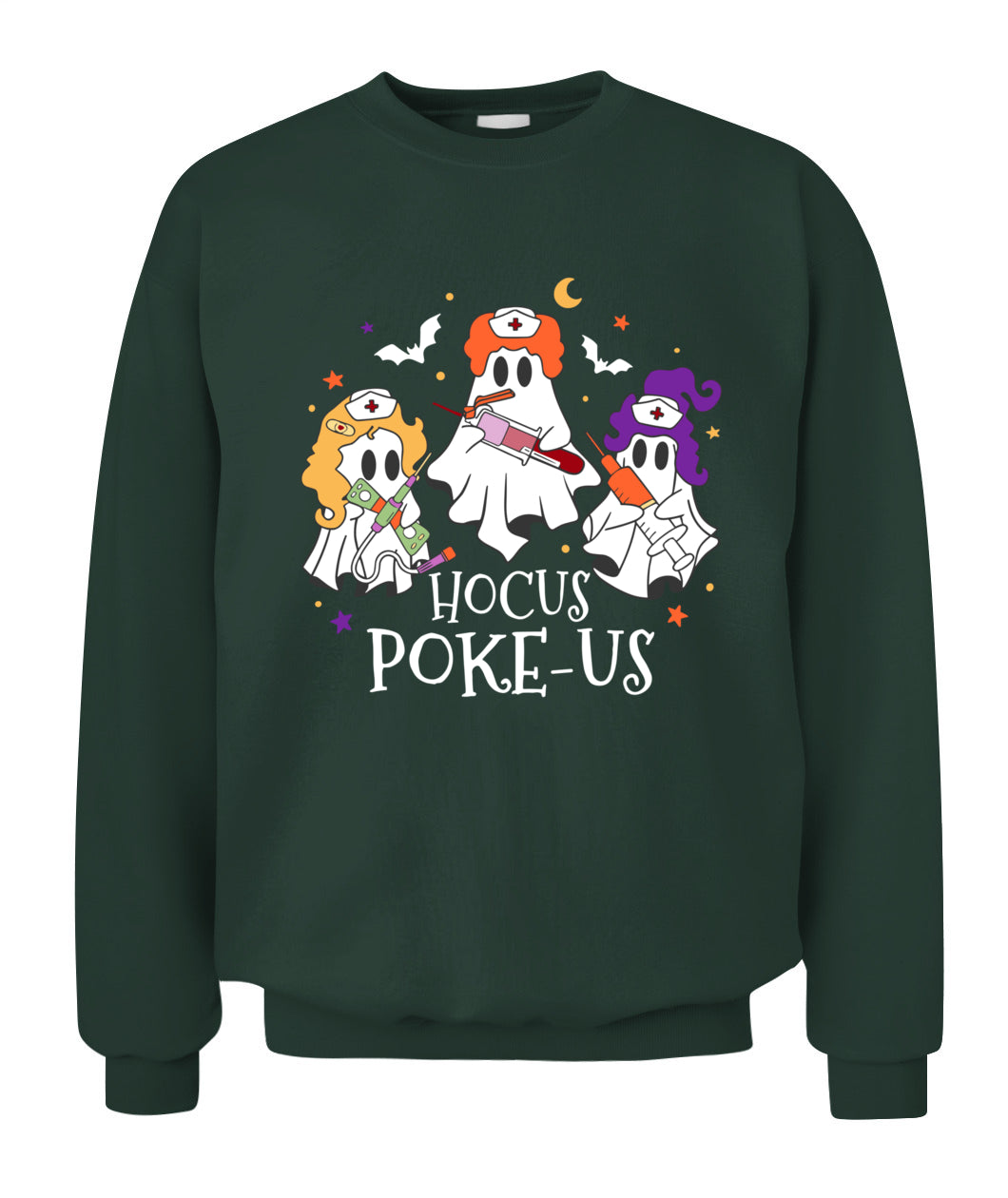 Halloween Ghost Nurse Hocus Poke Us Costume Scrub Top Women