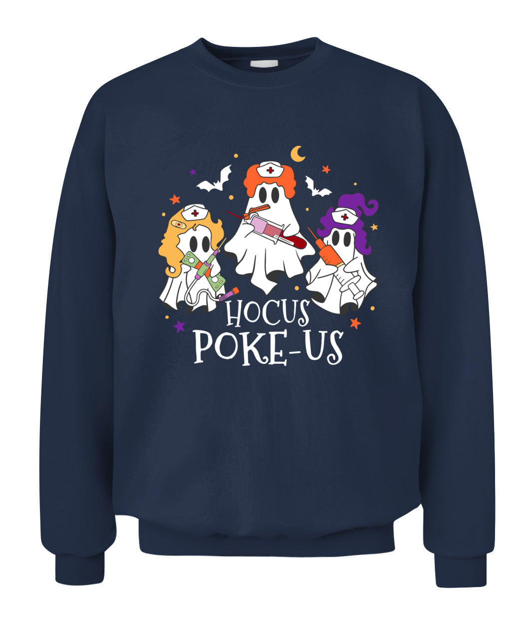 Halloween Ghost Nurse Hocus Poke Us Costume Scrub Top Women