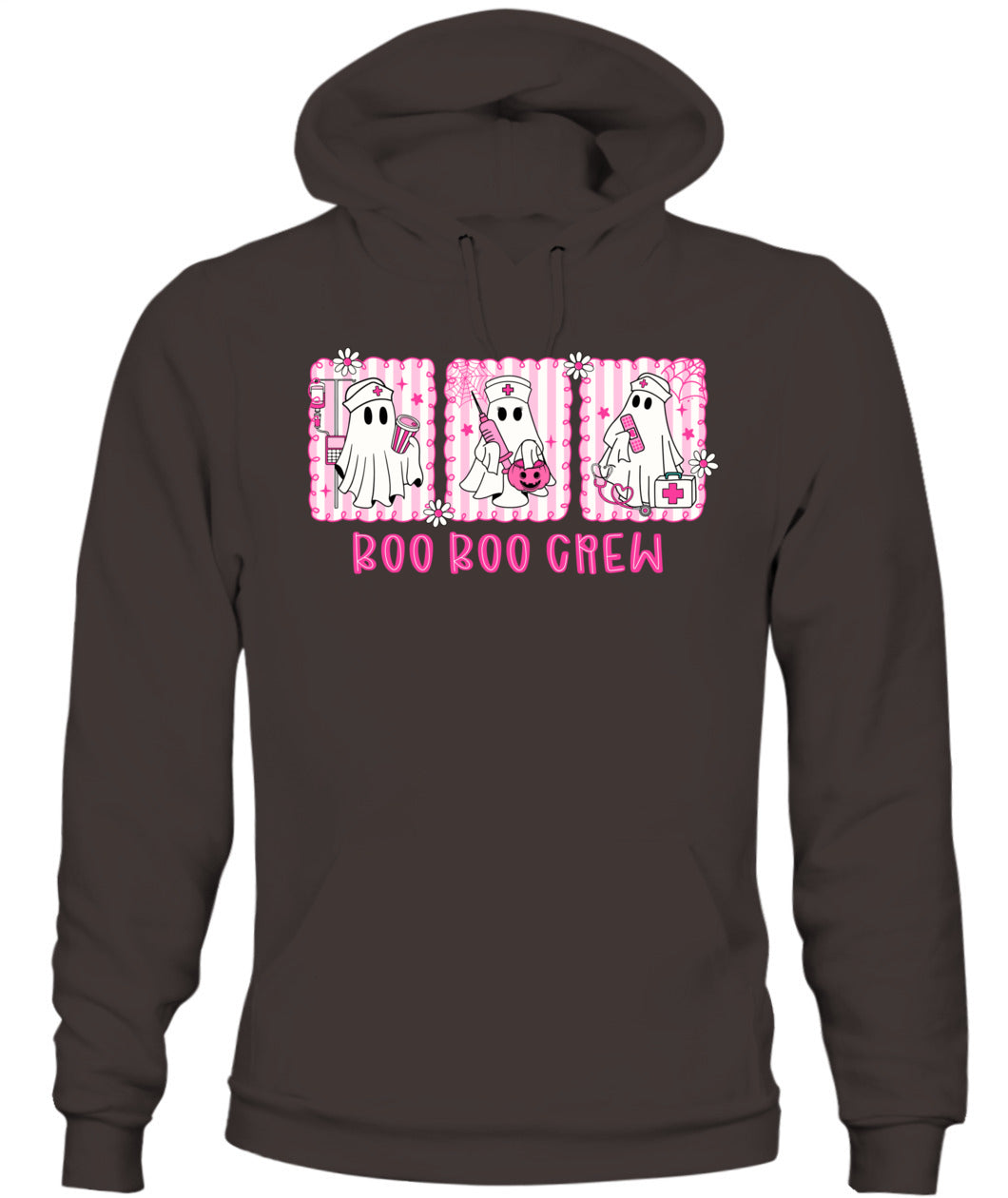 Retro Boo Boo Crew Pink Ghost Nurse Halloween Breast Cancer