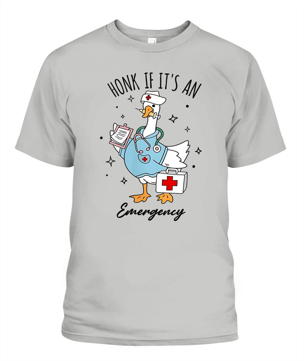 Womens Honk If Its An Emergency Funny Meme Goose Silly Nurse V-Neck Shirt
