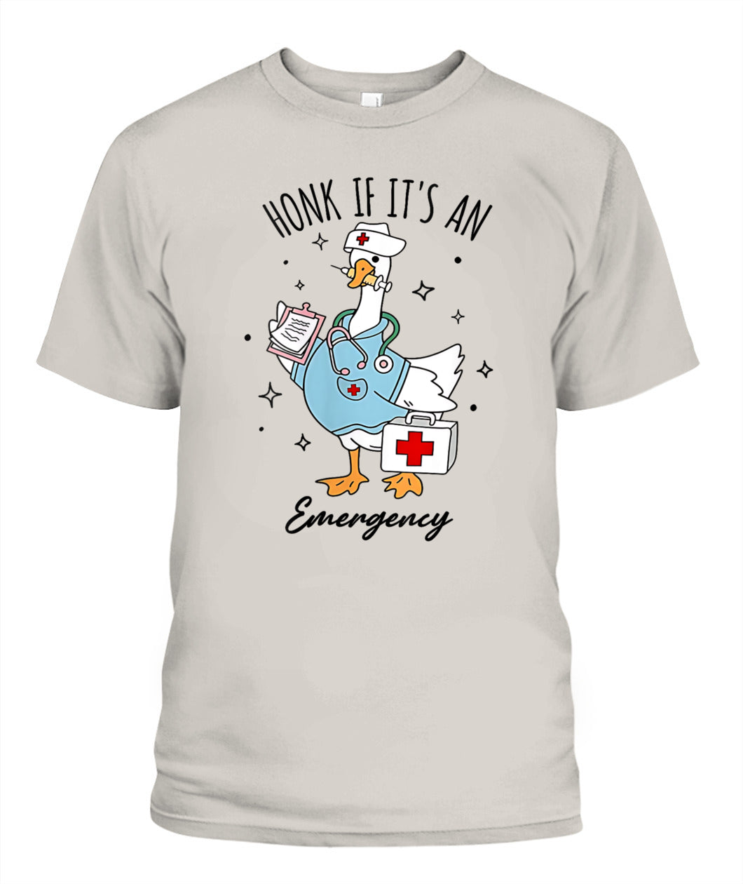 Womens Honk If Its An Emergency Funny Meme Goose Silly Nurse V-Neck Shirt
