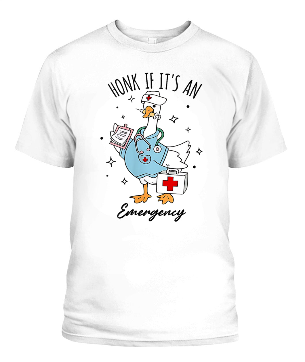 Womens Honk If Its An Emergency Funny Meme Goose Silly Nurse V-Neck Shirt