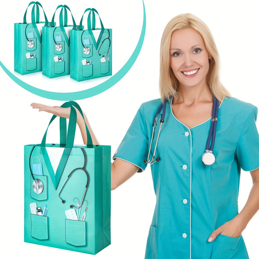 50pcs Nurse Week Gift Bags bulk 13 Non Woven Nurses Graduation Goodie Bags with Handles