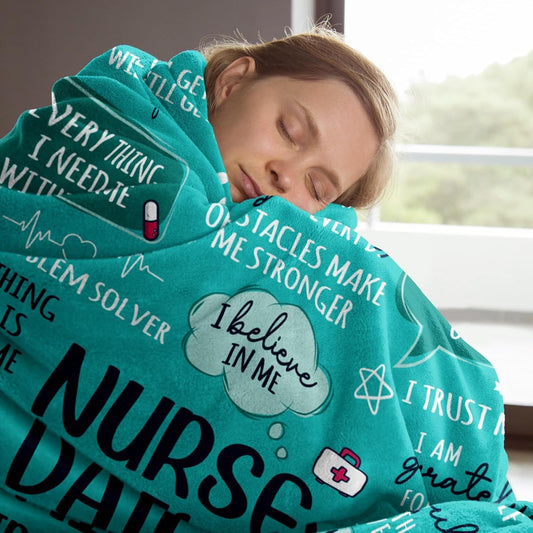 Soft Polyester Nurse Fleece Throw Blanket - 60"x50" Geometric Pattern