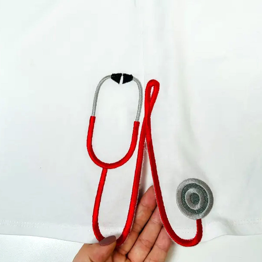 Therapist Medic Stethoscope Split Seam Side Bow Applique Machine Embroidery Sweatshirt Designs For Nurses and Doctors