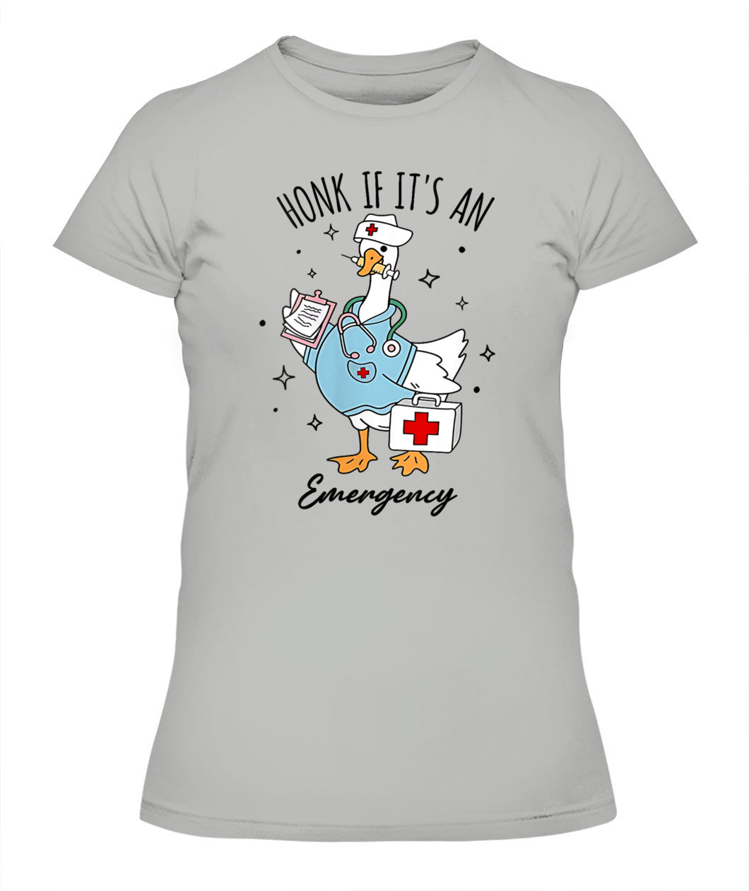 Womens Honk If Its An Emergency Funny Meme Goose Silly Nurse V-Neck Shirt