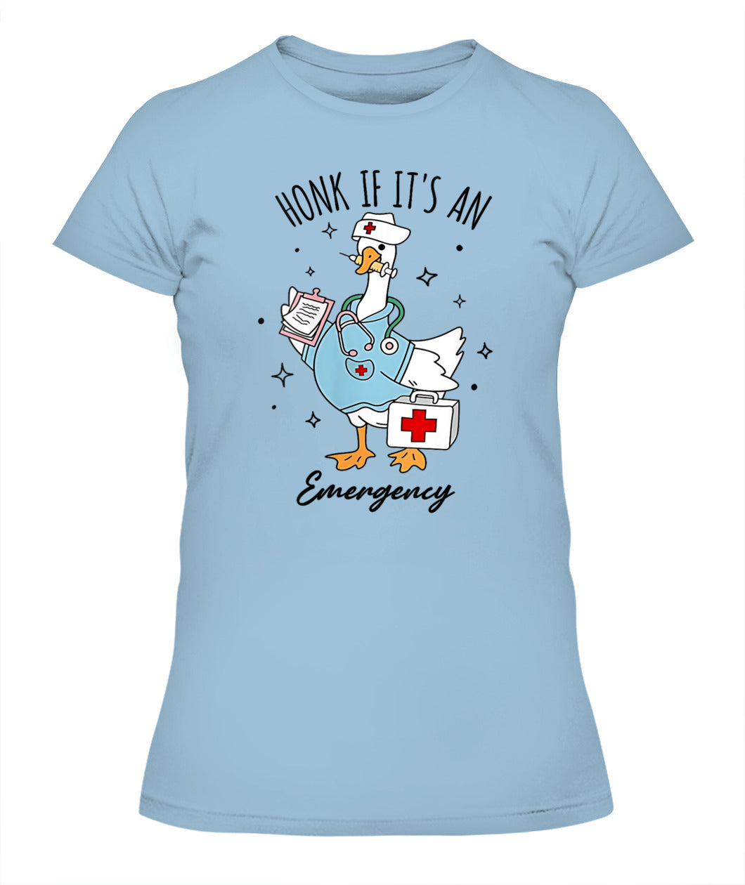 Womens Honk If Its An Emergency Funny Meme Goose Silly Nurse V-Neck Shirt