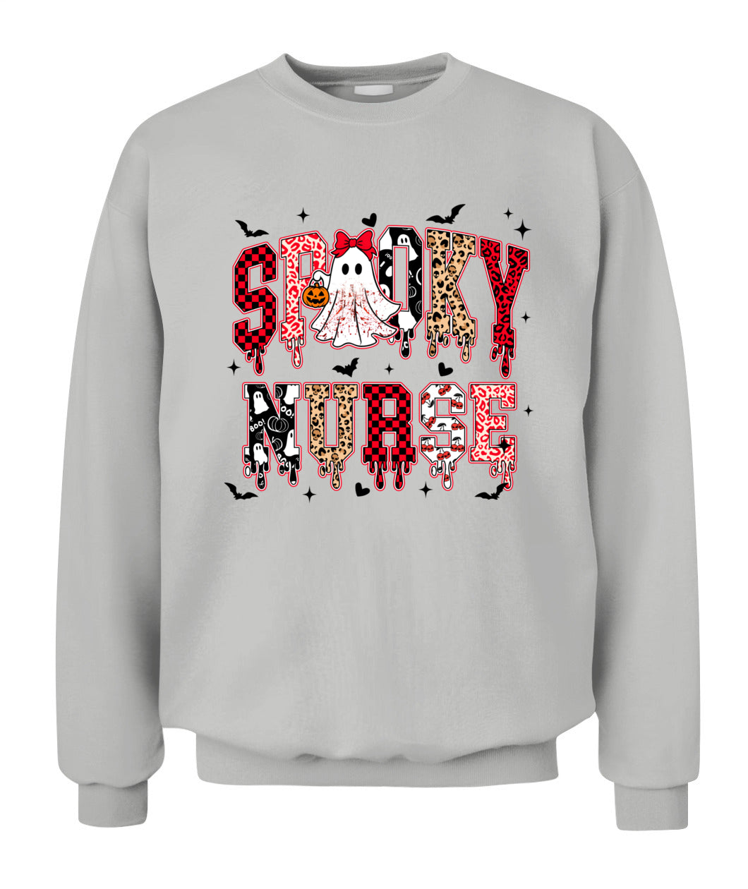 Spooky Retro Cute Ghost Pumpkin Nurse Halloween Sweatshirt