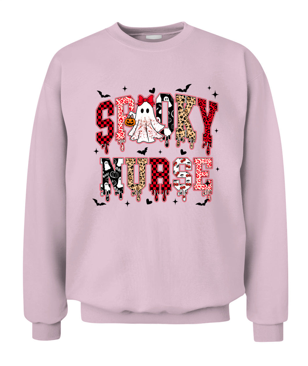 Spooky Retro Cute Ghost Pumpkin Nurse Halloween Sweatshirt