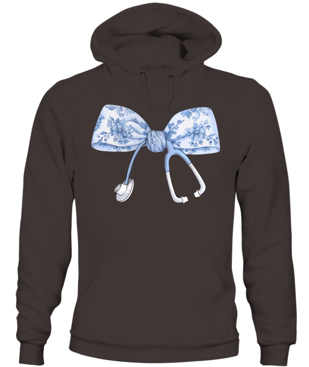 Floral Nurse Blue Coquette Bow Stethoscope Registered Nurse Shirt
