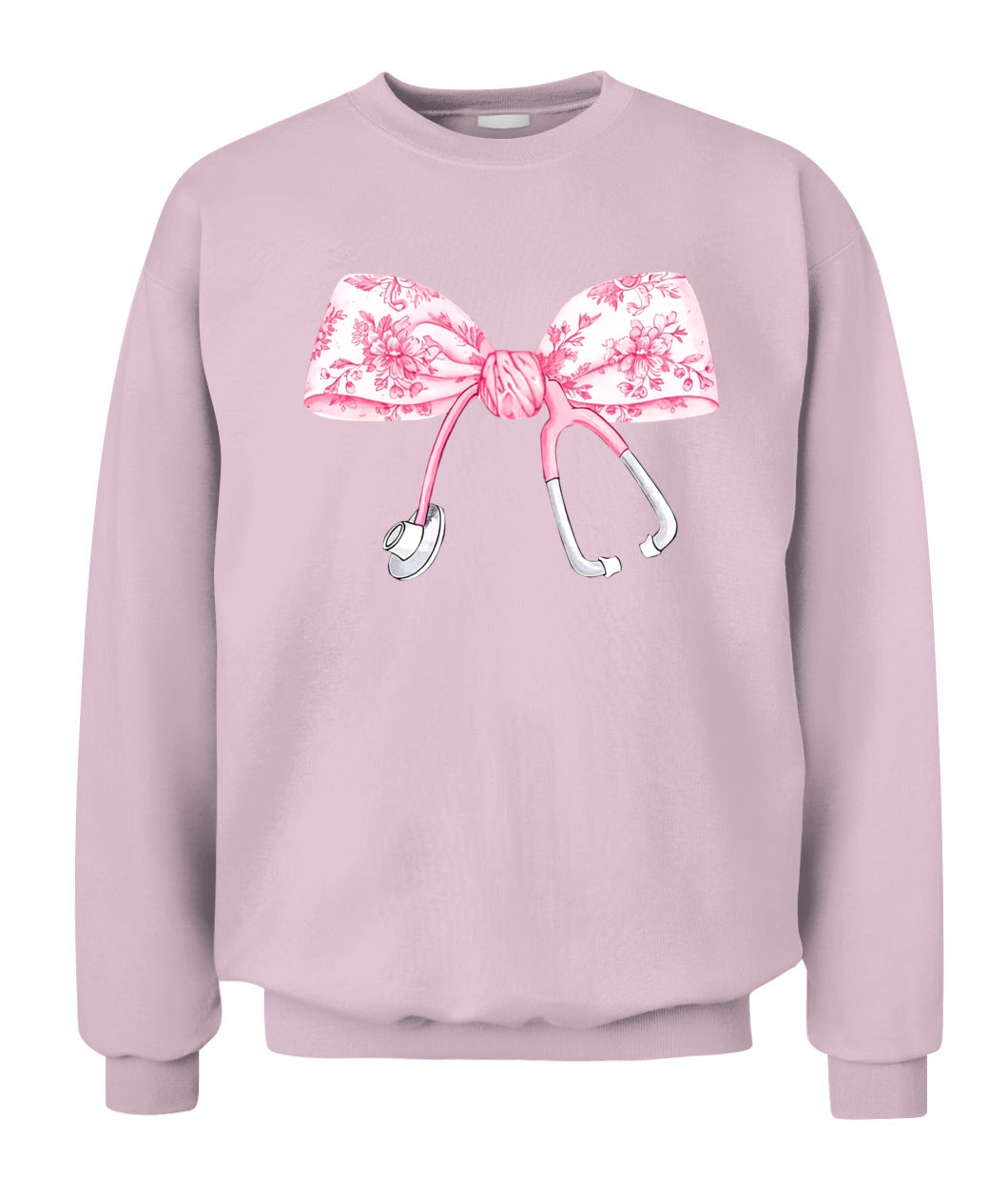 Coquette Pink Nurse Stethoscope Bow Sweatshirt, Gift For Nurse, Nurse Appreciation Shirt, ER RN Nurse Shirt, Gift For Nurse