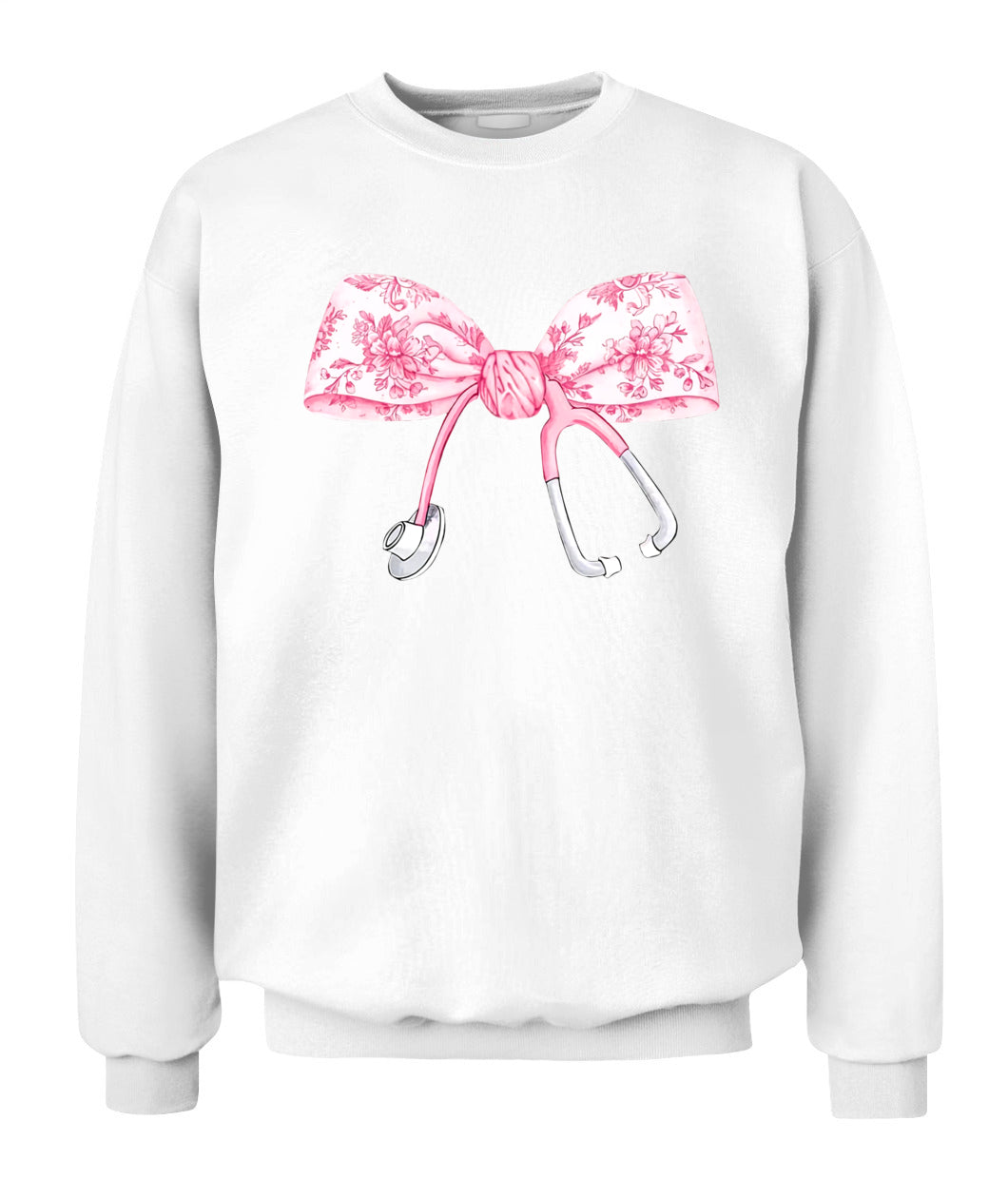 Coquette Pink Nurse Stethoscope Bow Sweatshirt, Gift For Nurse, Nurse Appreciation Shirt, ER RN Nurse Shirt, Gift For Nurse