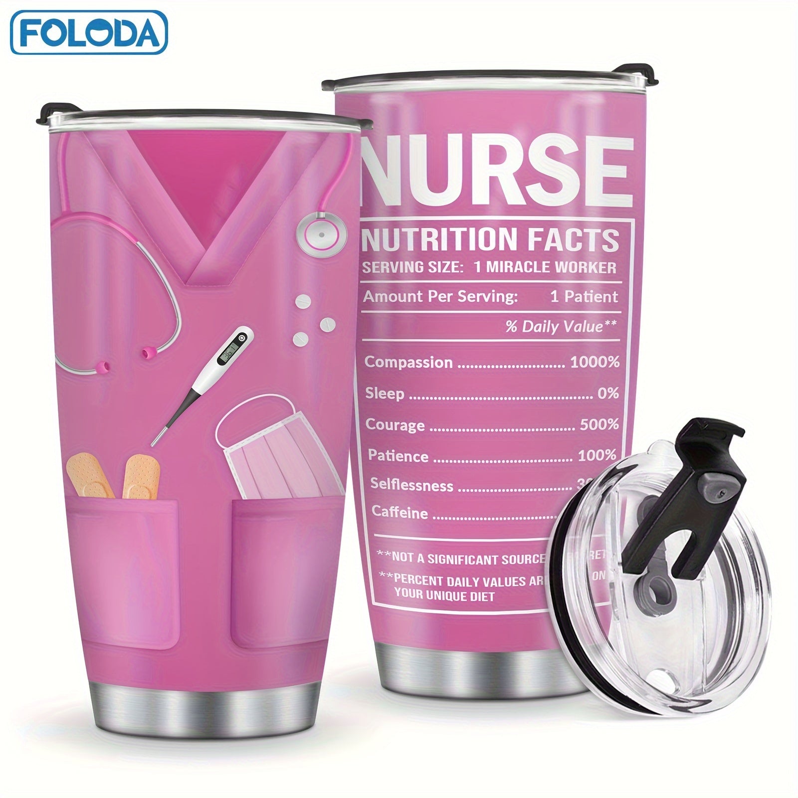 Nurse Doctor Tumbler With Lid, 20oz Stainless Steel Water Bottle