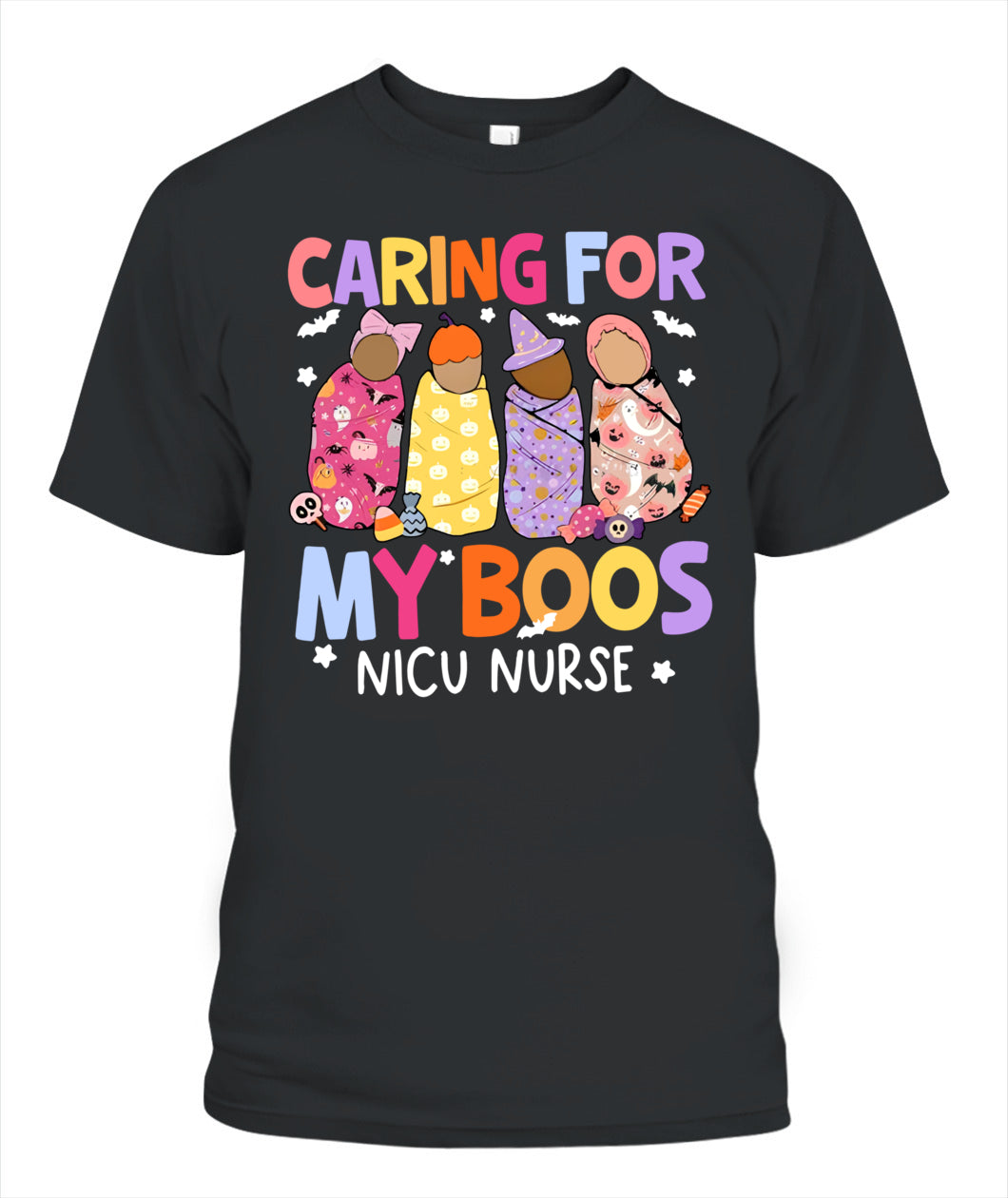 Groovy Caring For My Boos NICU Nurse Appreciation Halloween T-shirt