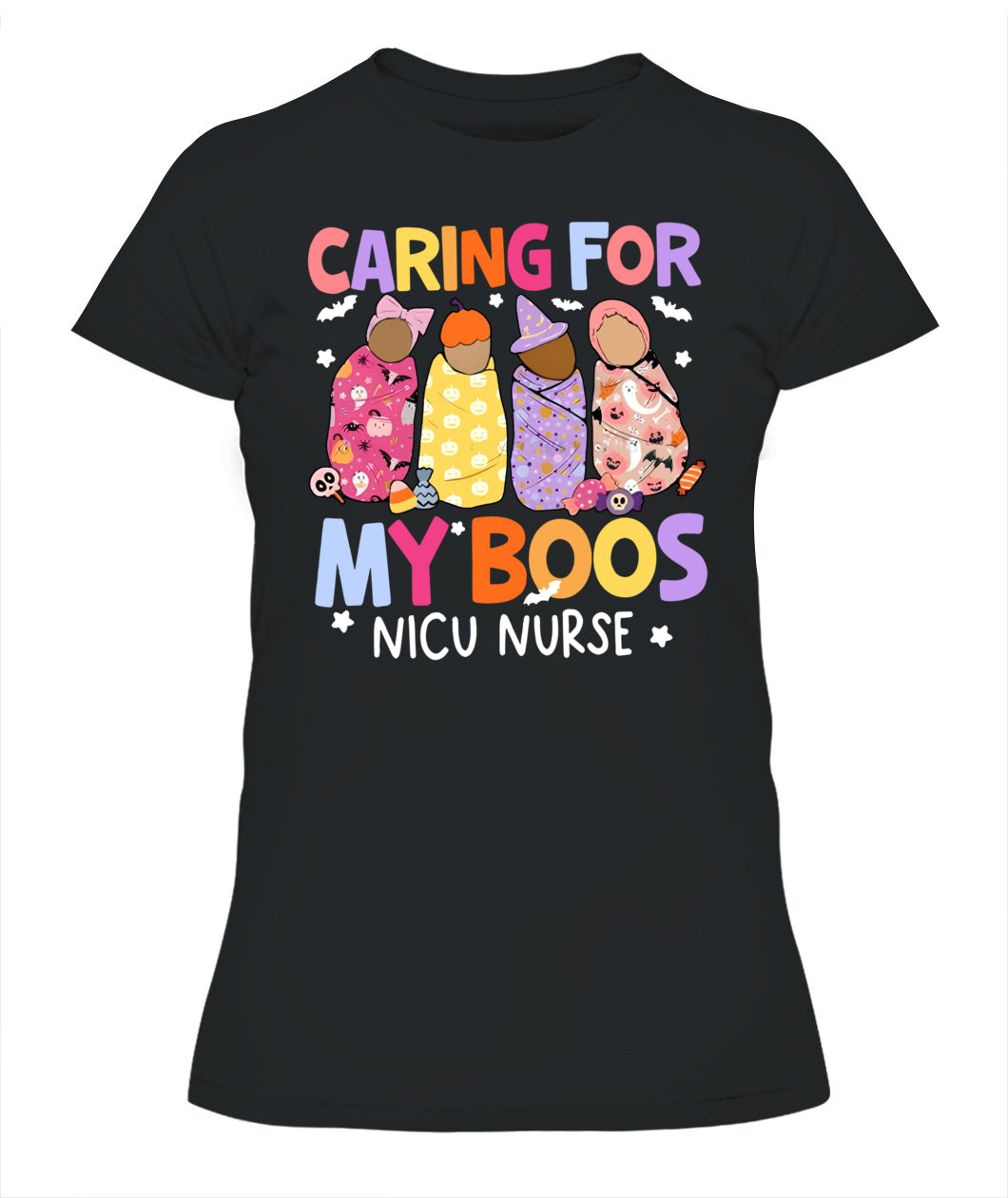 Groovy Caring For My Boos NICU Nurse Appreciation Halloween T-shirt