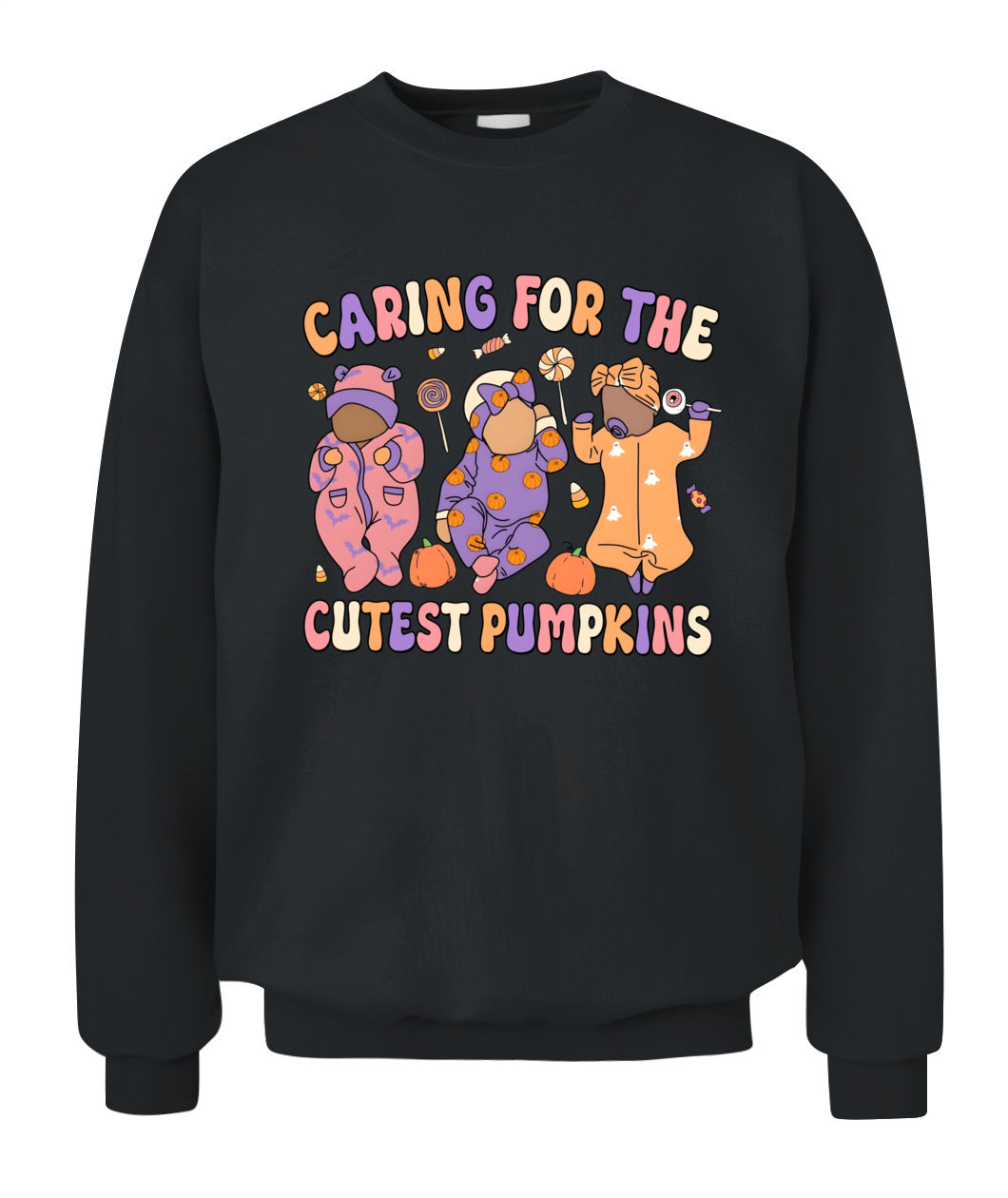 Caring for The Cutest Little Pumpkin Fall Thanksgiving Nurse Sweatshirt