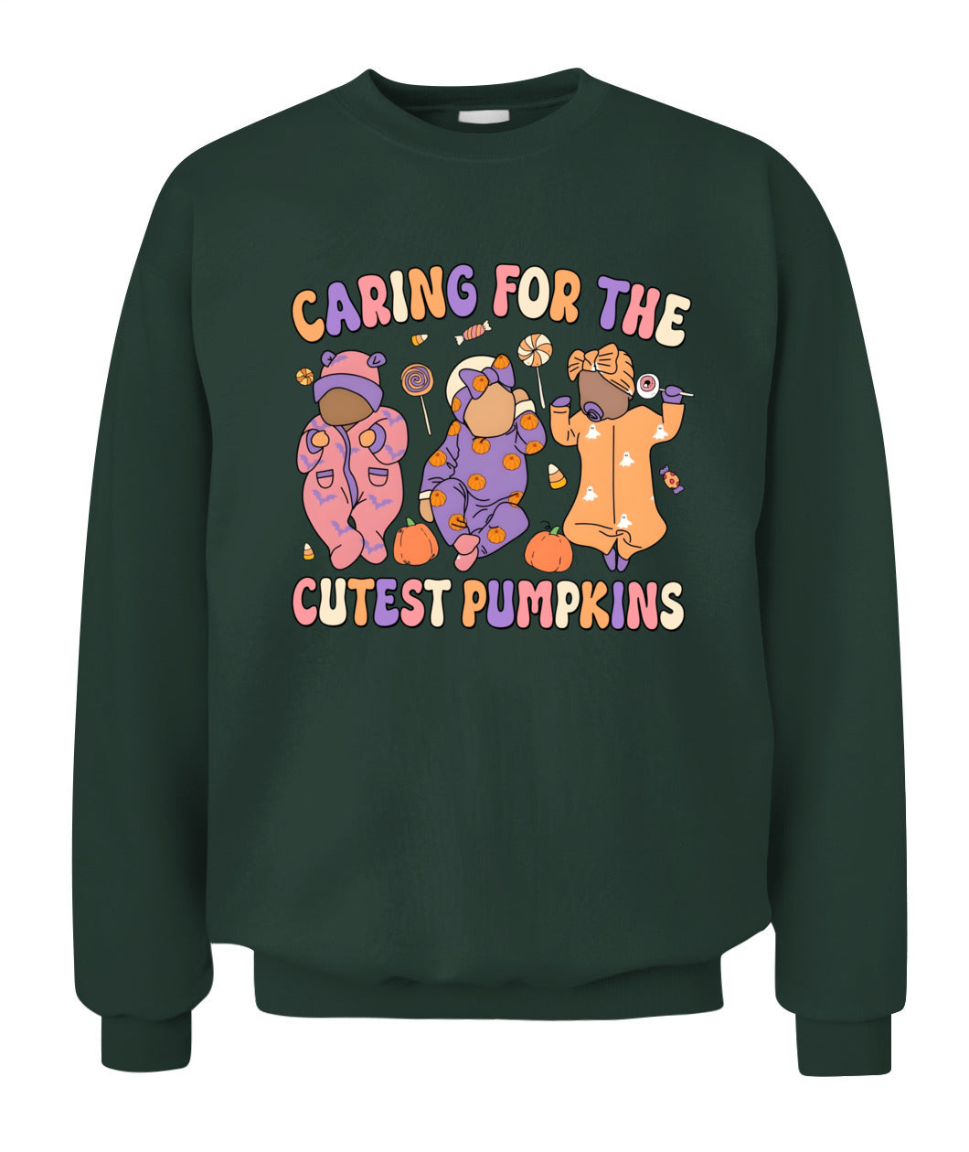 Caring for The Cutest Little Pumpkin Fall Thanksgiving Nurse Sweatshirt